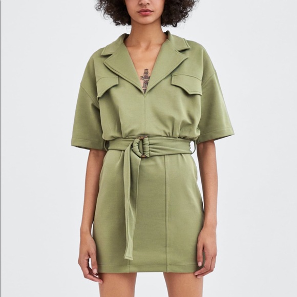 Zara Dresses & Skirts - Zara Mini Dress Khaki Green